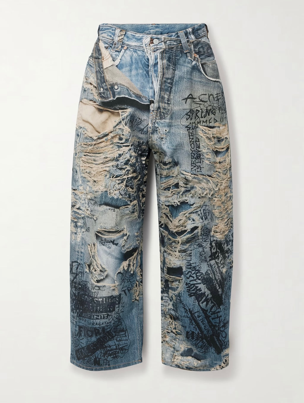 Wide Leg Printed Jeans