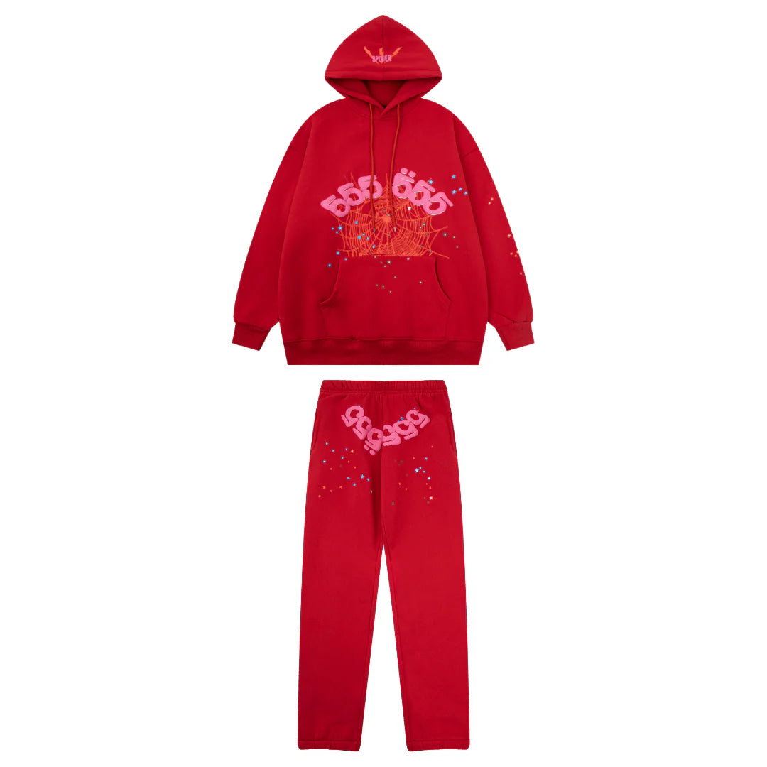 Sp5der Tracksuit Red