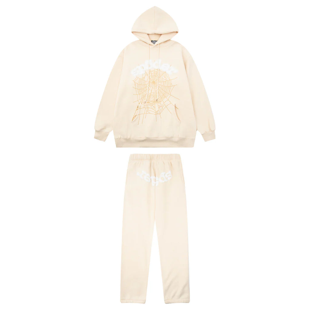 Sp5der Tracksuit Beige
