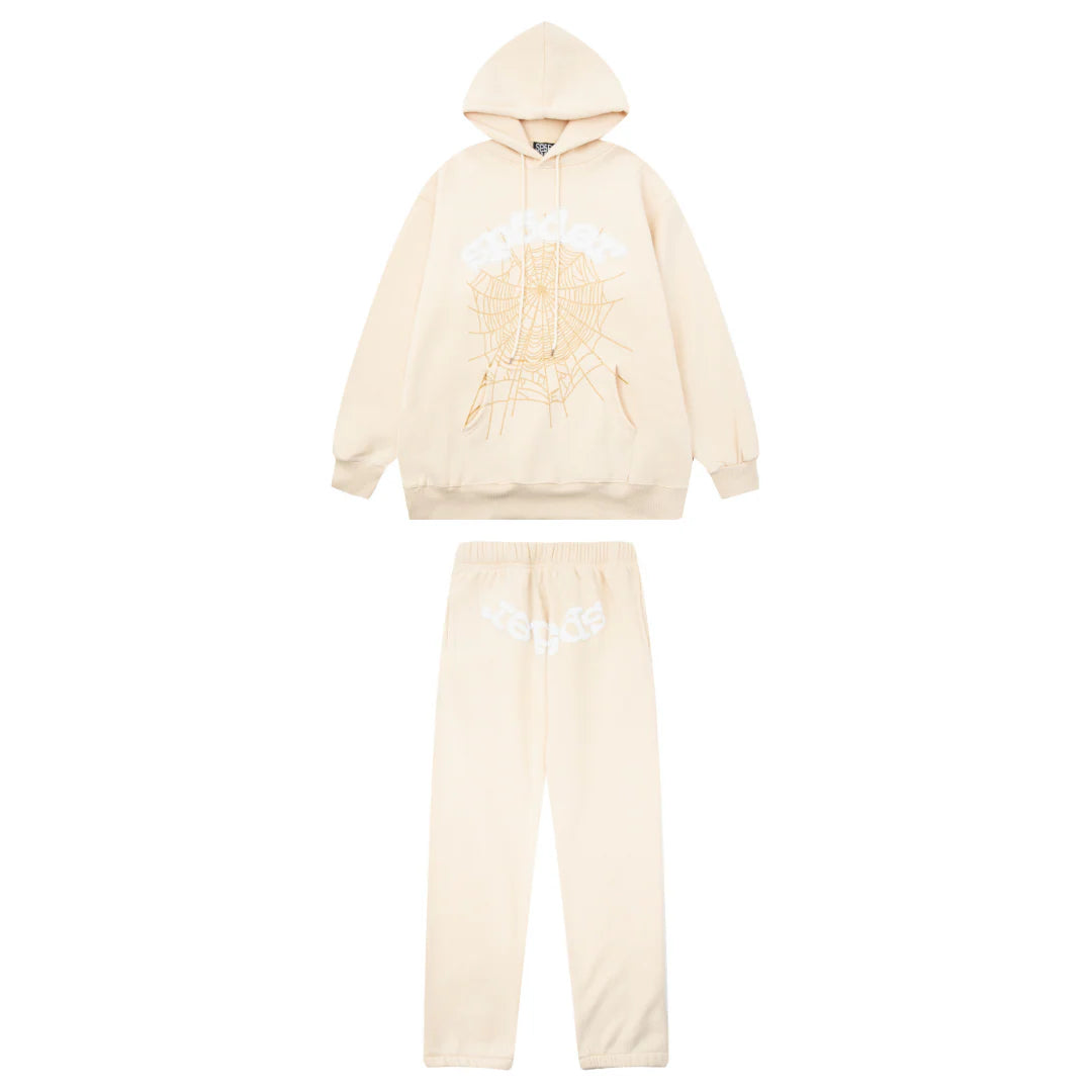 Sp5der Tracksuit Beige