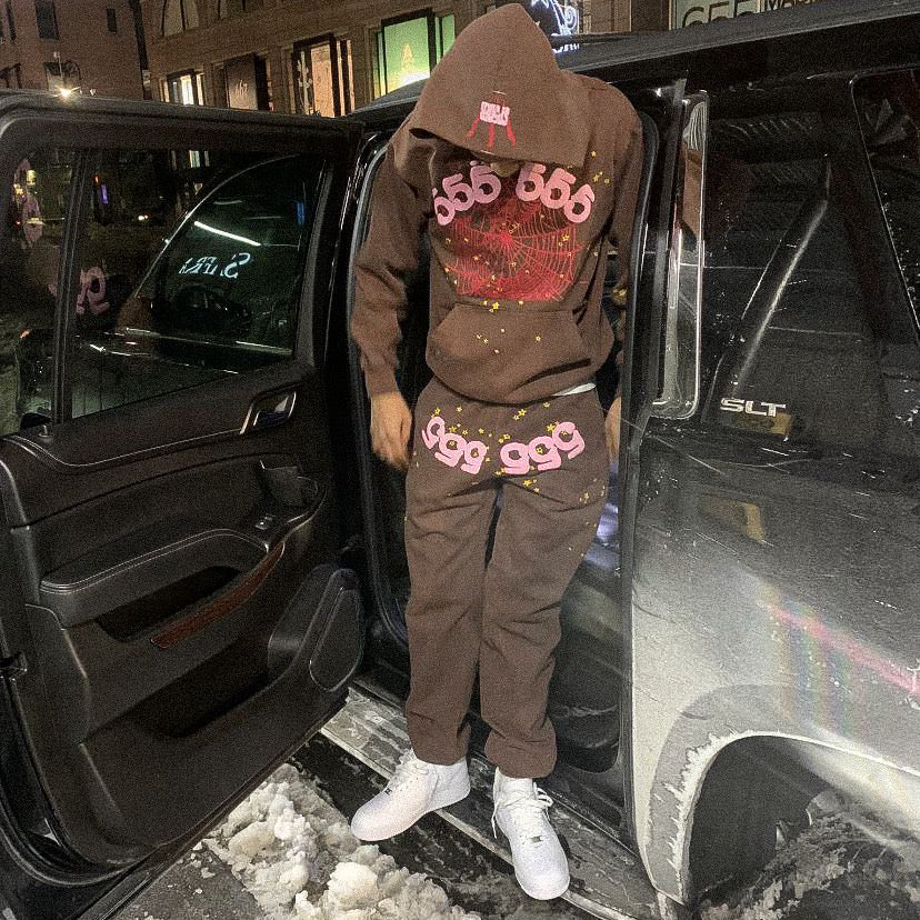 Sp5der Tracksuit Brown